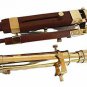 Brass Telescope 12" Polished With Wooden Tripod Stand Collectible Home Decor