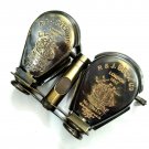 Beautiful Attractive Brass Binocular Telescope Flap Open For Office Decor