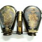 Beautiful Attractive Brass Binocular Telescope Flap Open For Office Decor