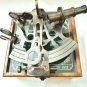Antique Brass Nautical Sextant With Wooden Box Marine Collectible Gift