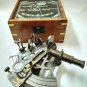 Antique Brass Nautical Sextant With Wooden Box Marine Collectible Gift
