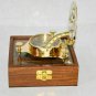 Brass Sundial Compass With Wooden Box Attractive Collectible Item For Decoration