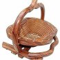 Wooden Handcrafted Apple Style Folding Fruit Bowl Tray Collectible Table Decor