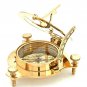 Brass Sundial Compass Shinny Triangle Shape Collectible Gift