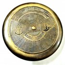 Antique Brass Nautical Calendar Compass Collectible Gift 3"