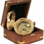 Brass Brunton Compass with Wooden Box collectible gift