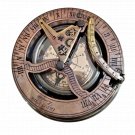 Indian Handmade Brass Round Shape Sundial Compass For Office Decoration