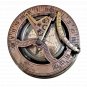 Indian Handmade Brass Round Shape Sundial Compass For Office Decoration