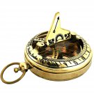 Brass Push Button Sundial Compass Pocket Compass Collectible Gift