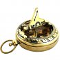 Brass Push Button Sundial Compass Pocket Compass Collectible Gift