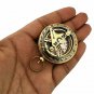 Brass Push Button Sundial Compass Pocket Compass Collectible Gift