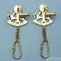 Set of 2 Brass Sextant Keychain Collectible Gift