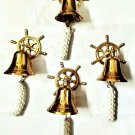 Brass Set Of 4 Brass Door Bell Ship Wheel Bell Gift Hanging Gift