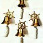 Brass Set Of 4 Brass Door Bell Ship Wheel Bell Gift Hanging Gift
