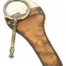 Antique Solid Brass Large Magnifying Glass in Leather Cover Gift