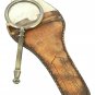 Antique Solid Brass Large Magnifying Glass in Leather Cover Gift