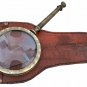 Brass Magnifying Glass With Leather Box For Desktop Decor Collectible Item