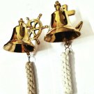 Brass Set Of 2 Brass Door Bell Anchor Bell And Ship Wheel Bell Gift Hanging Gift