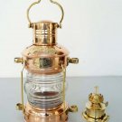 Antique Style Copper Brass Anchor Oil Lamp Vintage Hanging Table Decorative 14 "