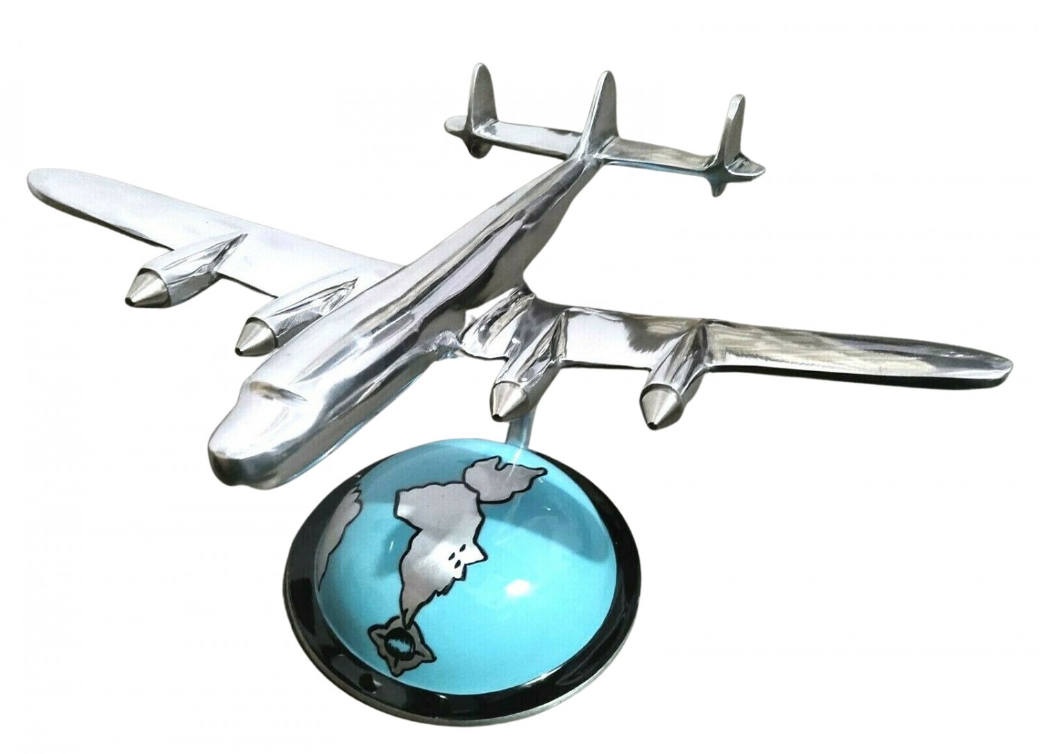 Aluminium Made Airplane Model Globe Base aircraft Desktop Decorative