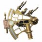 Antique Style Brass Nautical Sextant With Wooden Box Marine Collectible Gift
