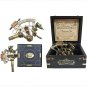 Antique Style Brass Nautical Sextant With Wooden Box Marine Collectible Gift