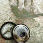 Antique finish Brass Nautical Poem Compass Collectible Gift 2 inch