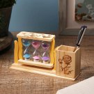 Wood sand timer 3 tube colorful Pen holder Tabletop Decorative Gift