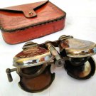 Antique Brass Black Binocular Monocular Flap open Style With Leather cover Gift