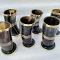 Set of 2 Horn Glass Drinking Beer Viking Style Brass Working On It Beautiful