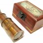 Antique Brass Telescope Mini With Wood Box For Home Decoration