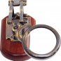 Antique Brass Adjustable Magnifying Glass Nautical Reading Lens Wooden Base