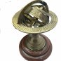 Antique Brass Brown Armillary Globe Mini Wood Base Desktop Decorative