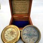 Antique Brass Compass Marine Collectible Nautical With Wood Box Gift