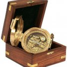 Brass Brunton Heavy Compass with Wooden Box collectible gift