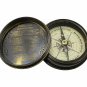 Antique Brass Nautical Poem Compass Collectible Gift 2 inch