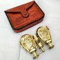 Brass Shiny Binocular Monocular Flap open Style With Leather cover Gift