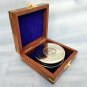 Chrome Finish Brass Nautical Poem Compass With Wood Box Collectible Gift