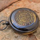 Antique Brass Push Button Compass Lid Collectible Gift