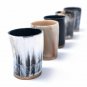Horn Made Shot Glass Set of 5 Vodka Shots Tequila Shots Glass wood base