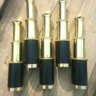 Set of 5 Brass Telescope black Leather grip nautical Gift