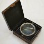 Antique Brass Folding Magnifying Glass Vintage With Leather Box Gift