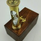 Brass Mini Sand Timer Hourglass With Wood Box Nautical gift