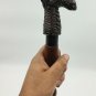 Metal Dragon Head Style Handle Canes Wood Walking Stick 3 Part Open Easily