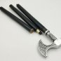 Metal Axe Head Style Handle Canes Wood Walking Stick 3 Part Open Easily