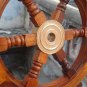 Handmade 18'' Gaston Turcotte Carved Steering Teak Brass Ship Wheel Wooden