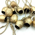 Round Rustic Tin Bells Christmas Décor Bells Set of 12 Cow Bell, Festive décor