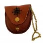 Brass Pocket watch chain with Leather Cover Antique Style Gift