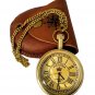 Brass Pocket watch chain with Leather Cover Antique Style Gift