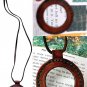 Set of 10 Vintage Leather Strap Necklace Magnifying Glass Magnifier Pendant
